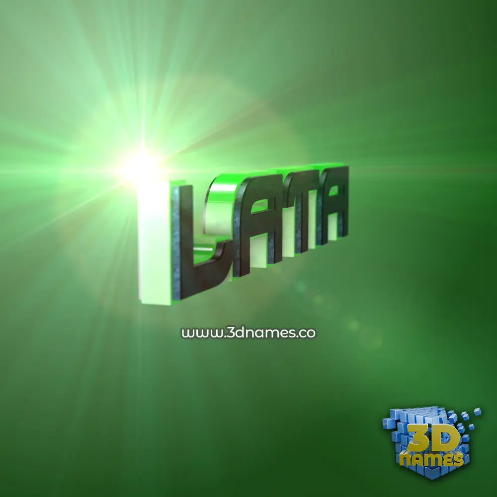 lata in Green Light style - 3D name wallpaper
