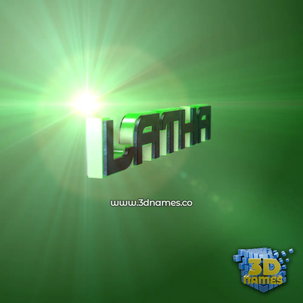 latha in Green Light style - 3D name wallpaper