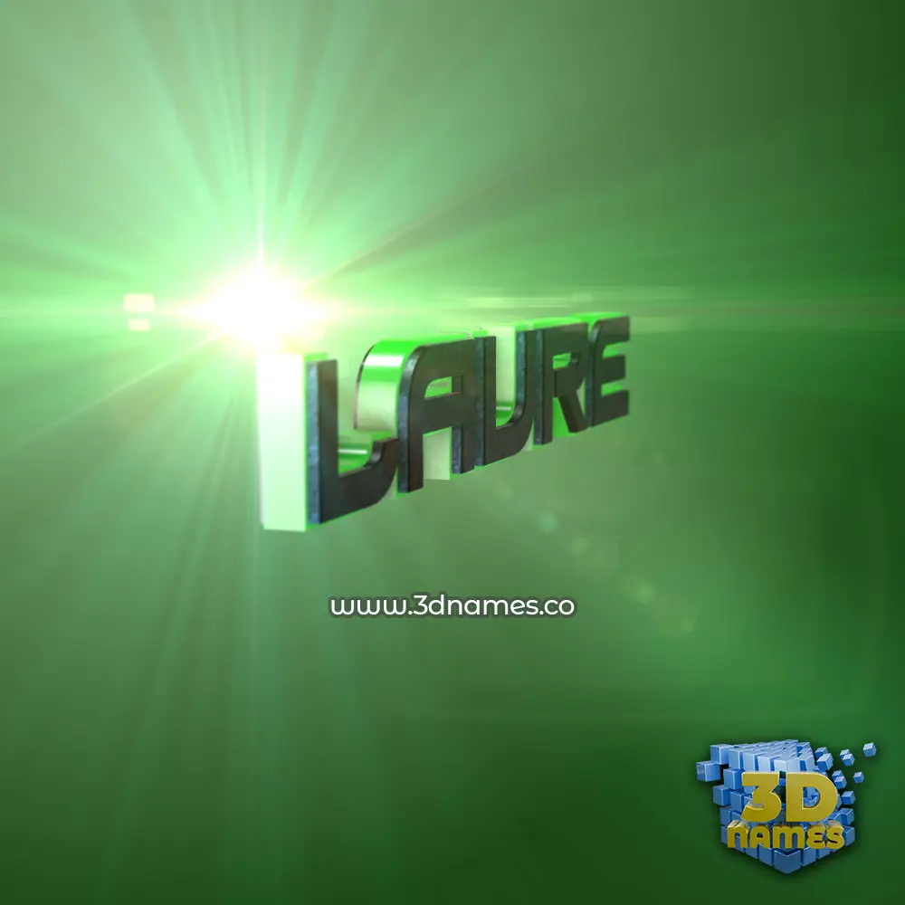 laure in Green Light style - 3D name wallpaper