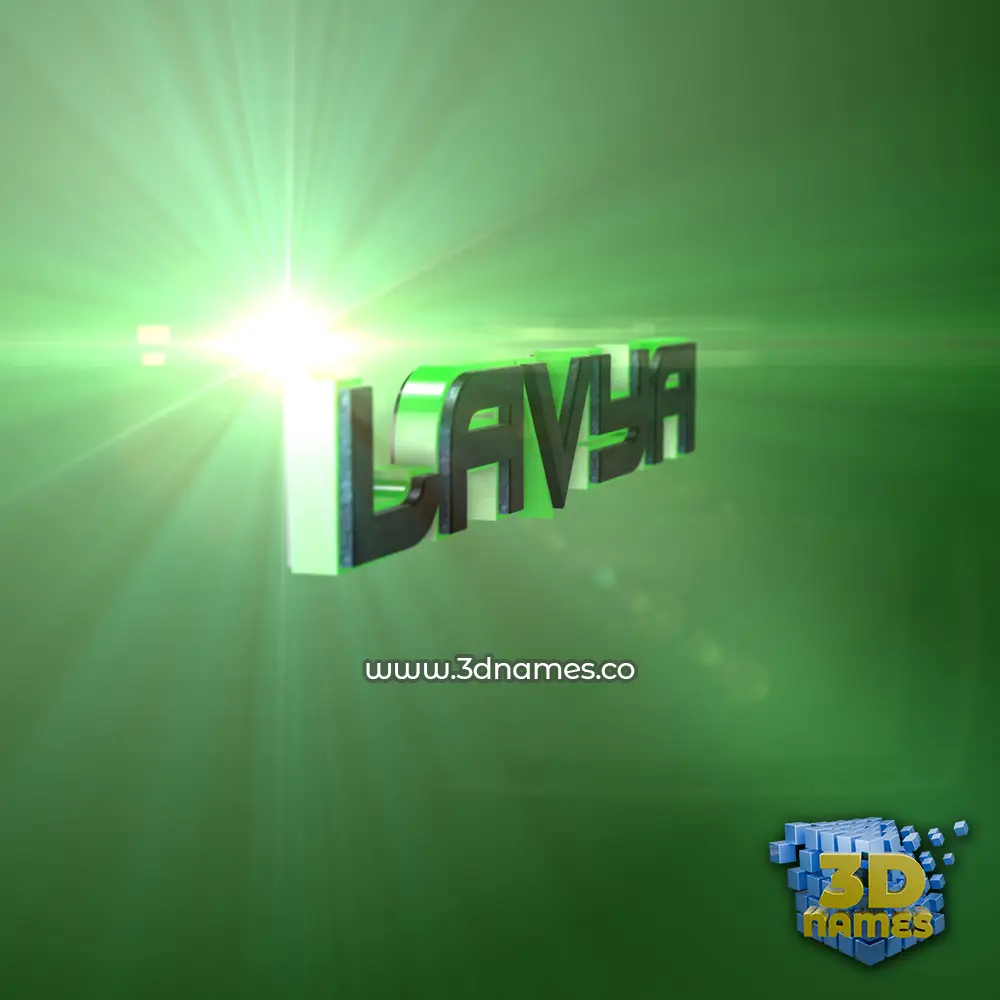 lavya in Green Light style - 3D name wallpaper