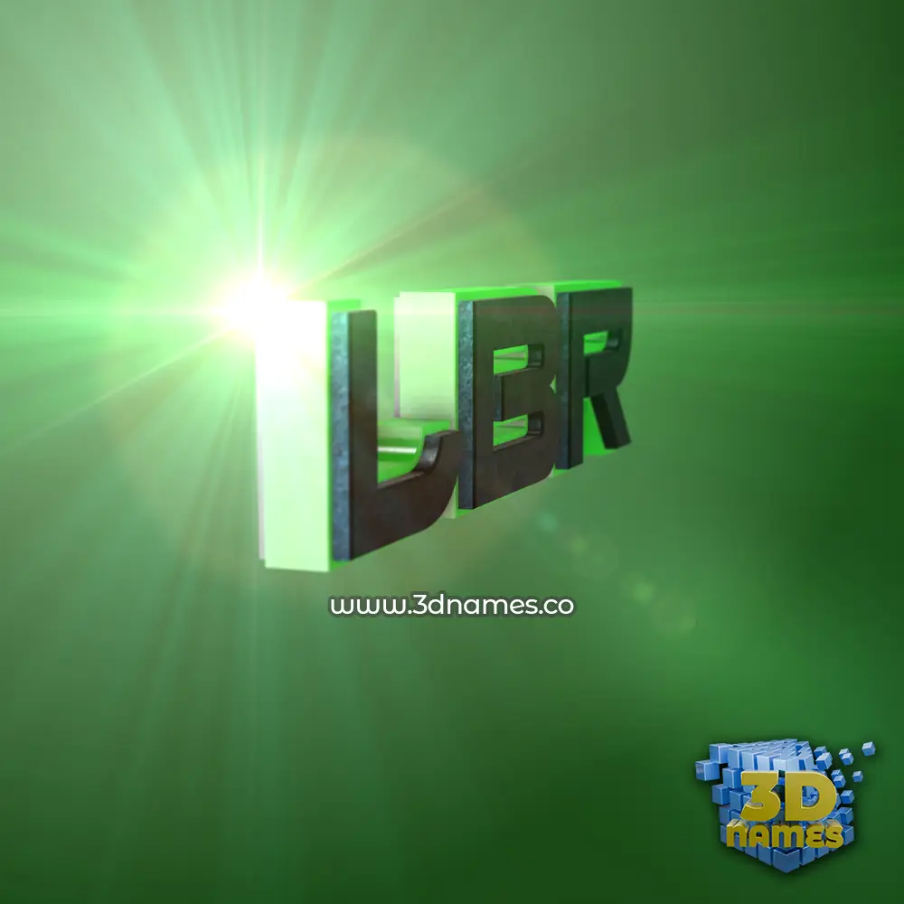 lbr in Green Light style - 3D name wallpaper