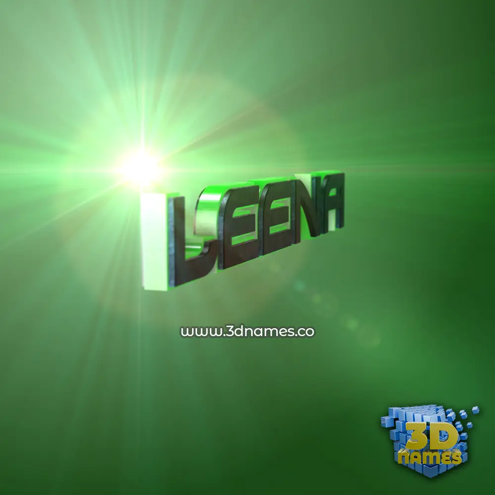 leena in Green Light style - 3D name wallpaper