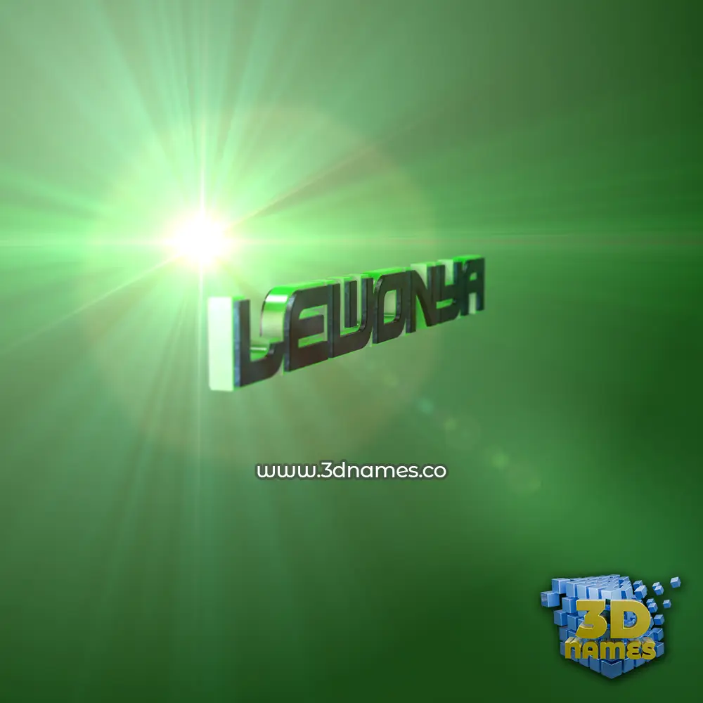 lewonya in Green Light style - 3D name wallpaper