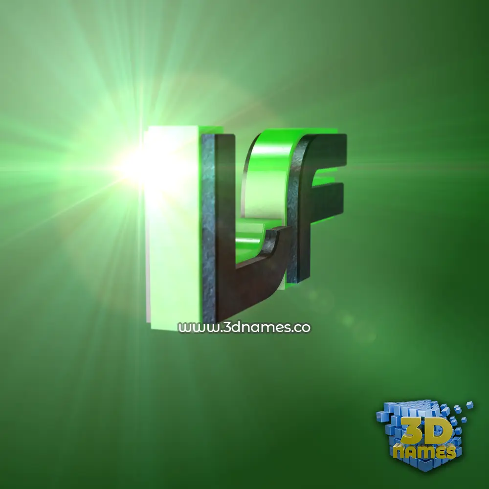 lf in Green Light style - 3D name wallpaper