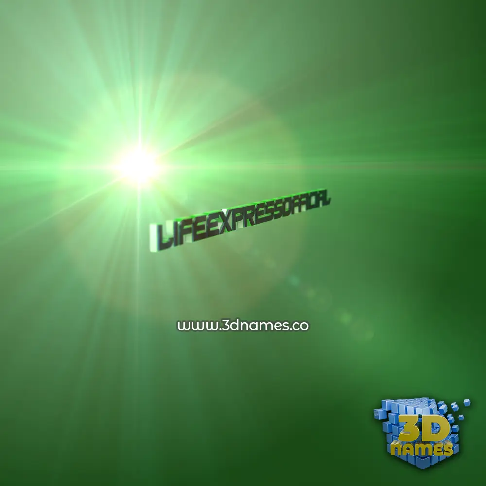 lifeexpressofficial in Green Light style - 3D name wallpaper