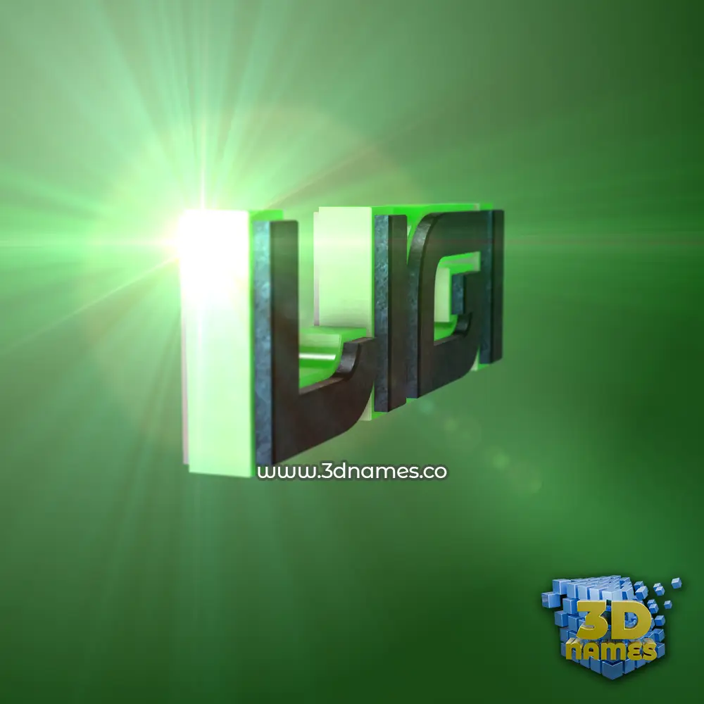 ligi in Green Light style - 3D name wallpaper
