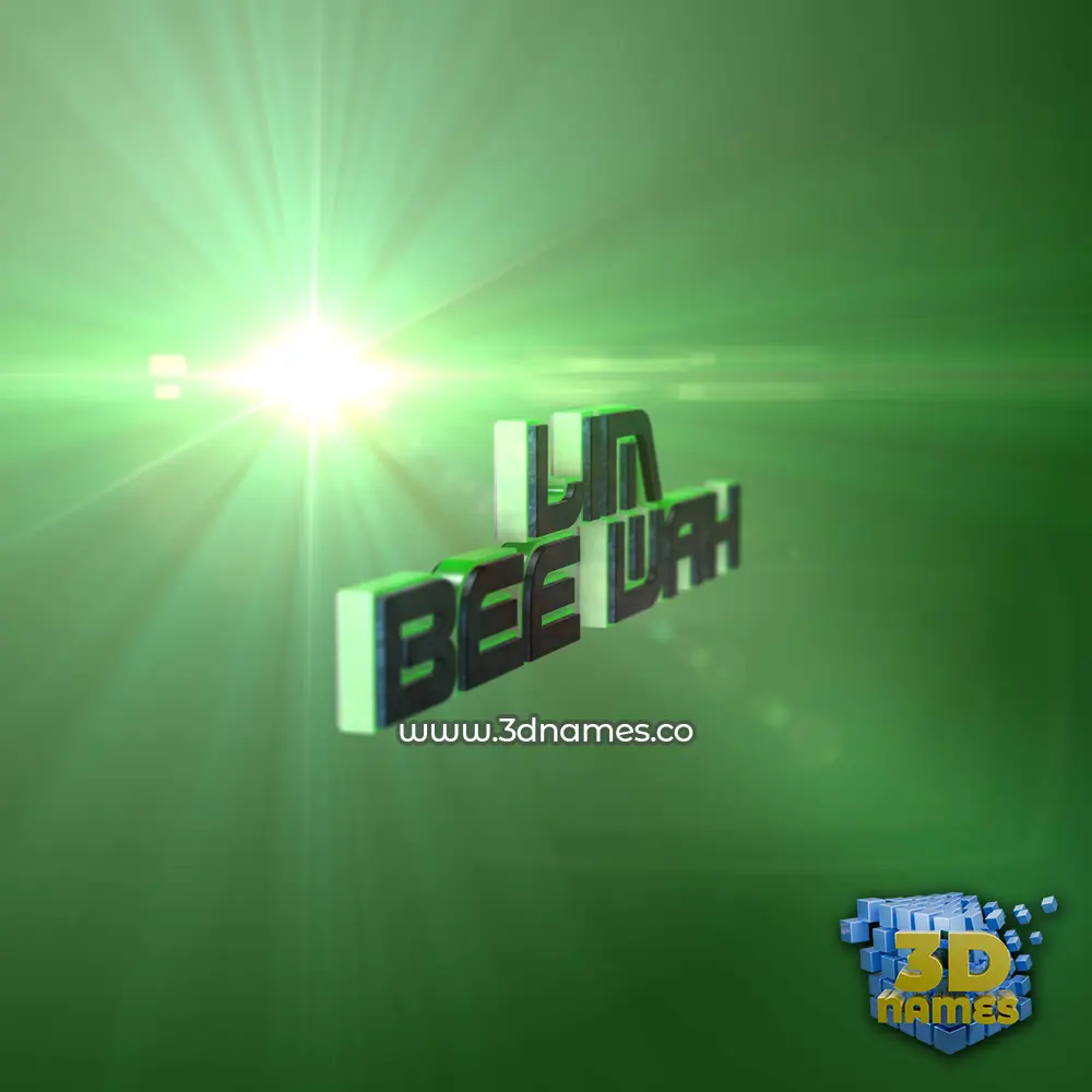 lim bee wah in Green Light style - 3D name wallpaper