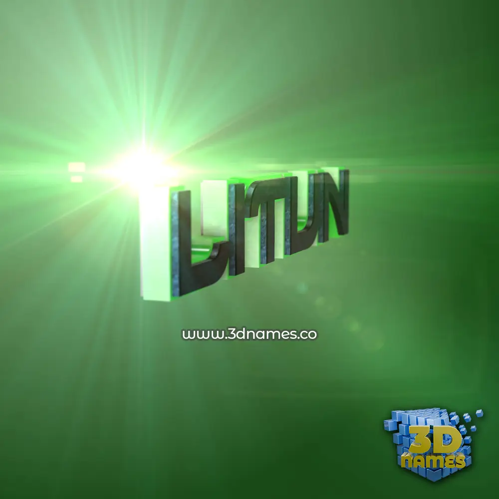 litun in Green Light style - 3D name wallpaper