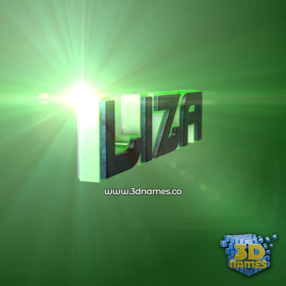 liza in Green Light style - 3D name wallpaper
