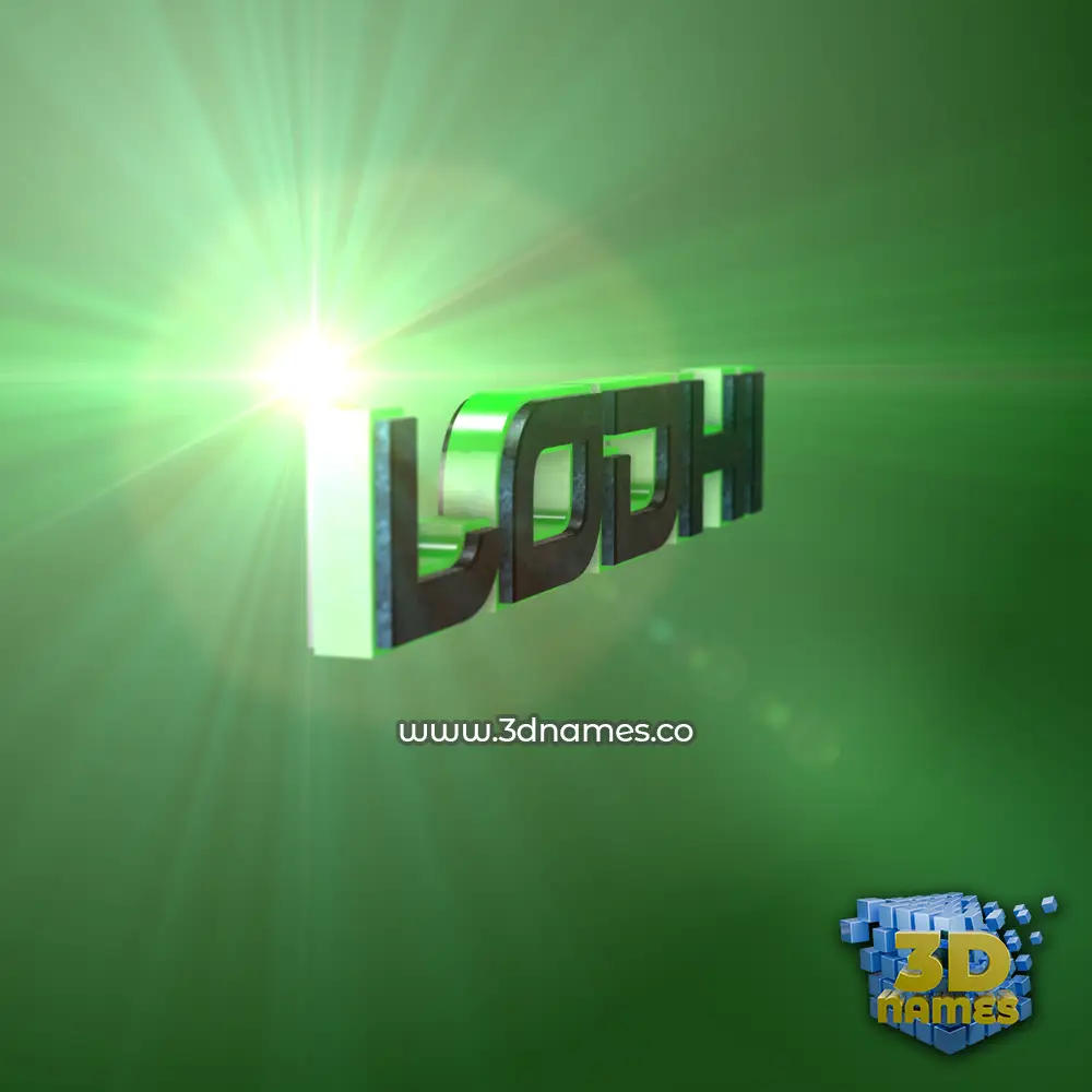 lodhi in Green Light style - 3D name wallpaper