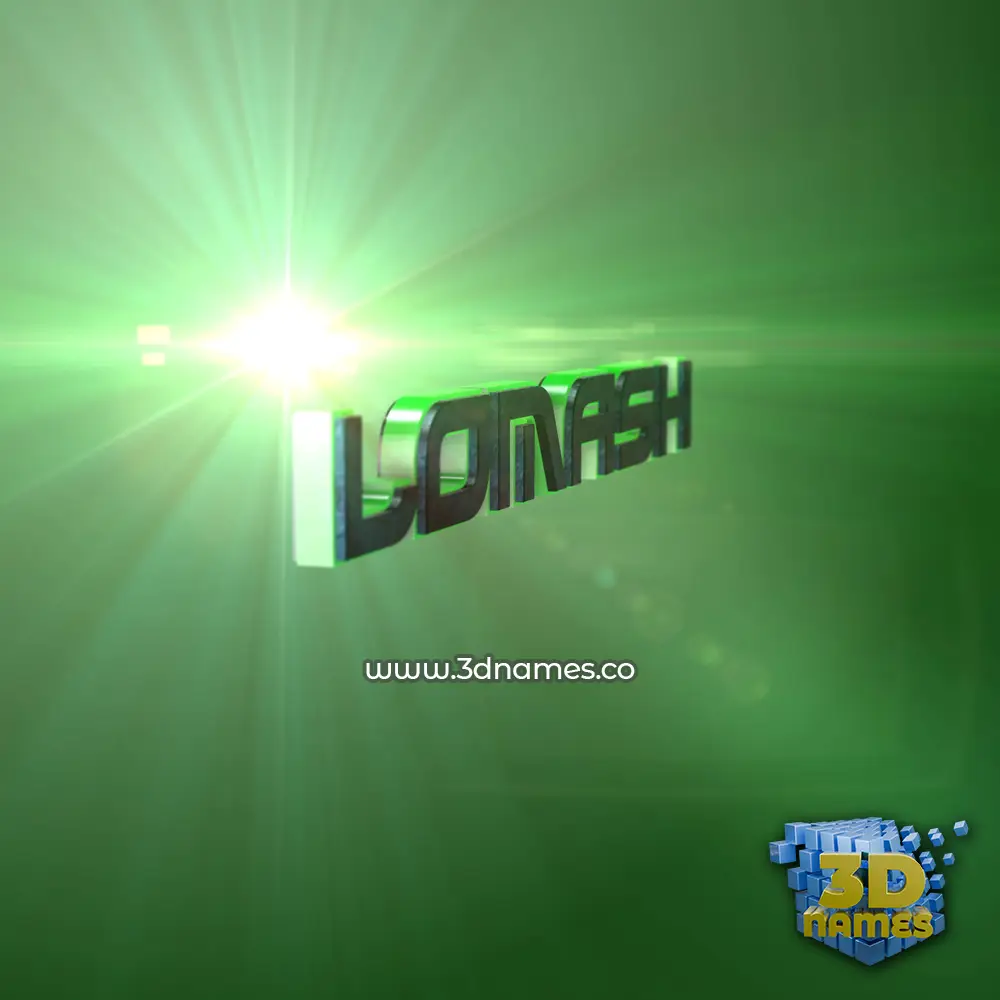 lomash in Green Light style - 3D name wallpaper