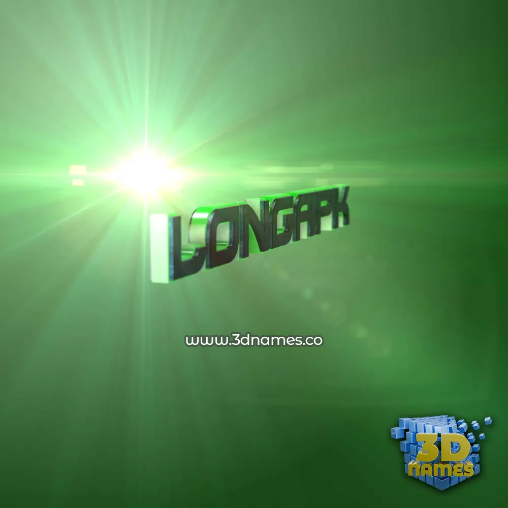 longapk in Green Light style - 3D name wallpaper