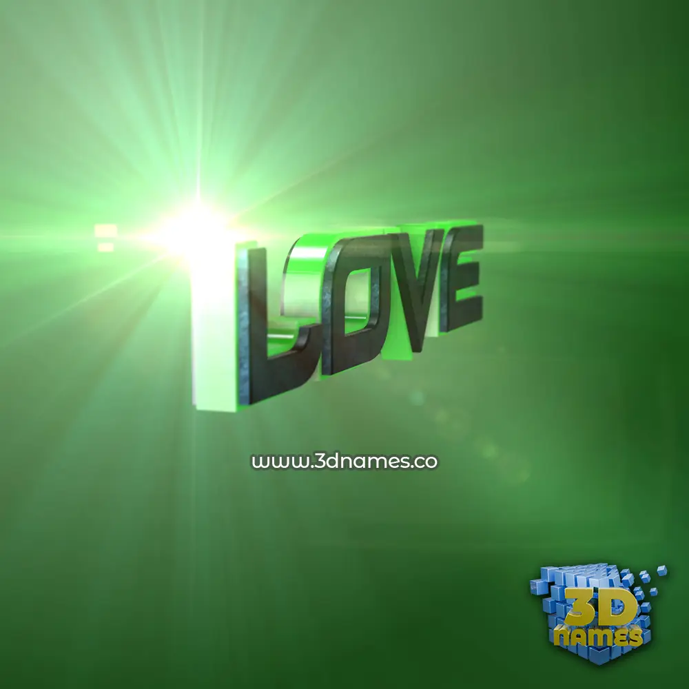 love in Green Light style - 3D name wallpaper