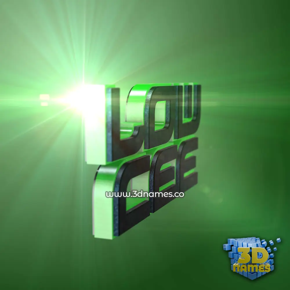 low cee in Green Light style - 3D name wallpaper