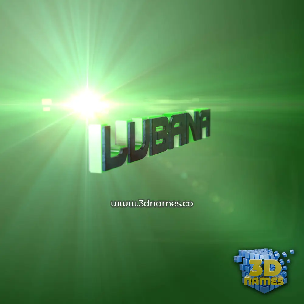 lubana in Green Light style - 3D name wallpaper