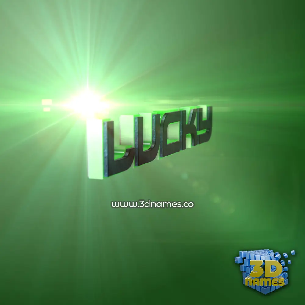 lucky in Green Light style - 3D name wallpaper