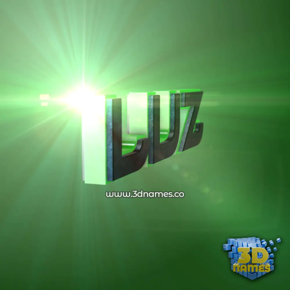 luz in Green Light style - 3D name wallpaper