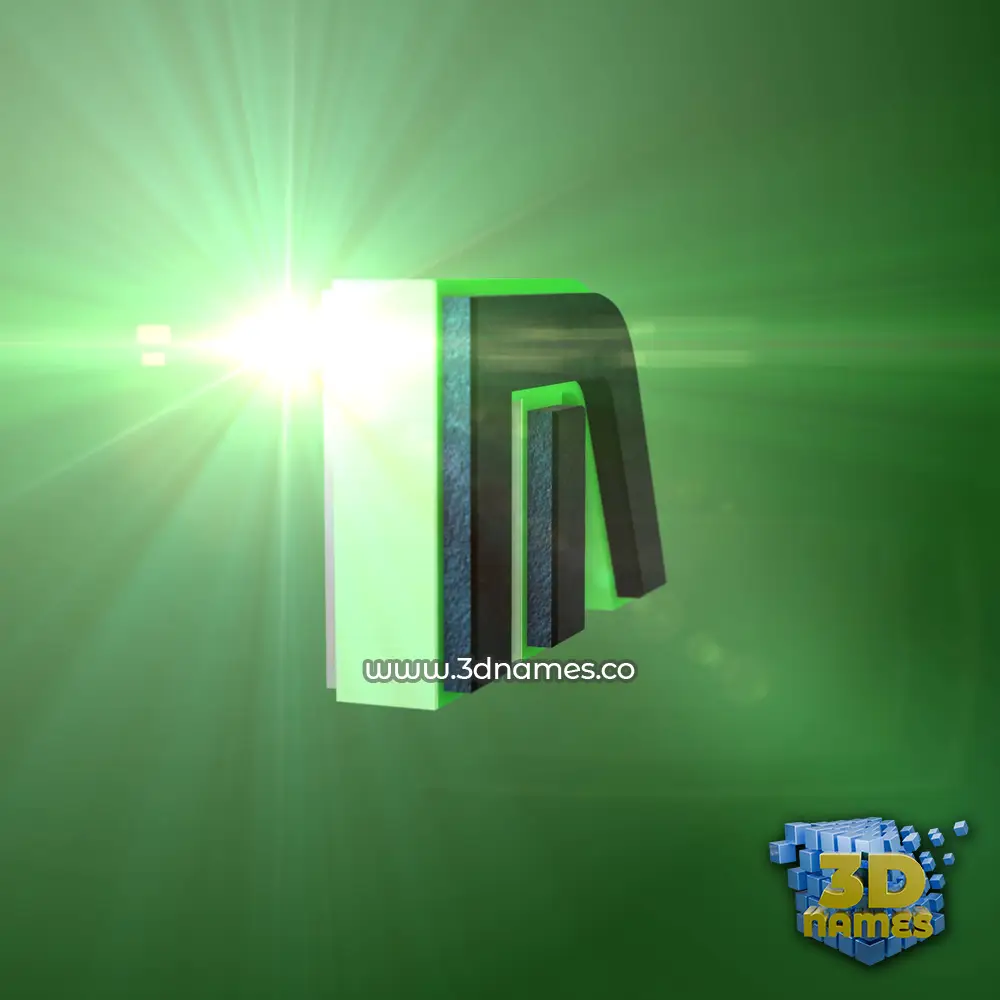 m in Green Light style - 3D name wallpaper