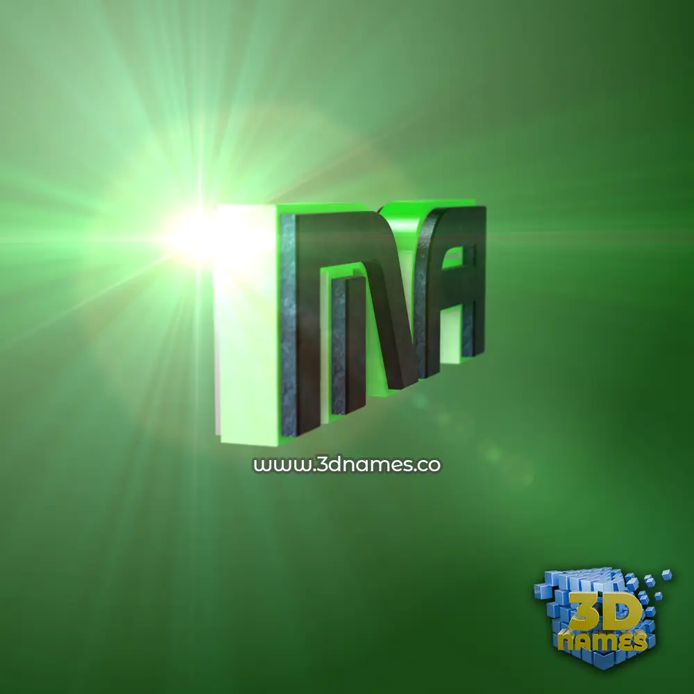 ma in Green Light style - 3D name wallpaper