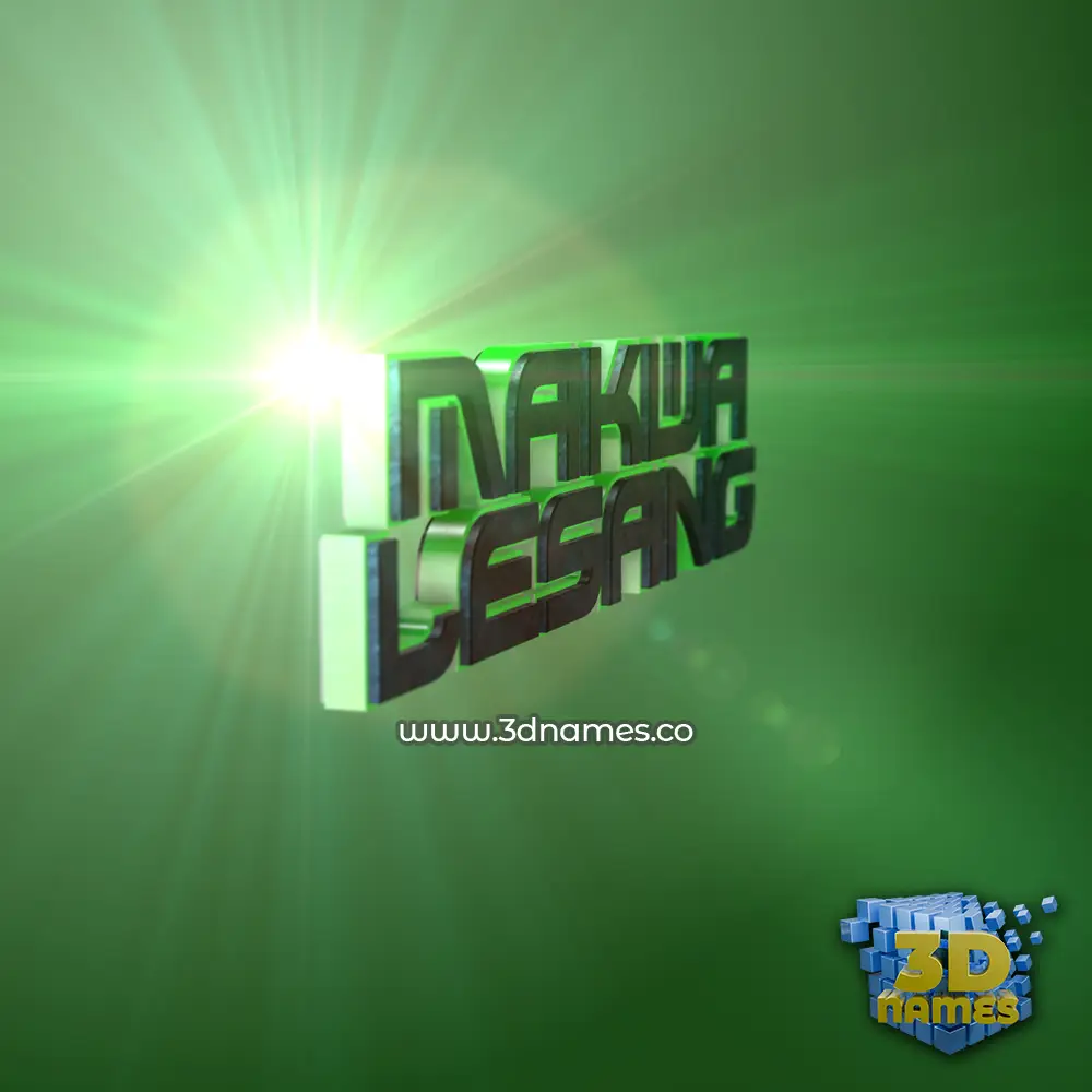 makwa lesang in Green Light style - 3D name wallpaper