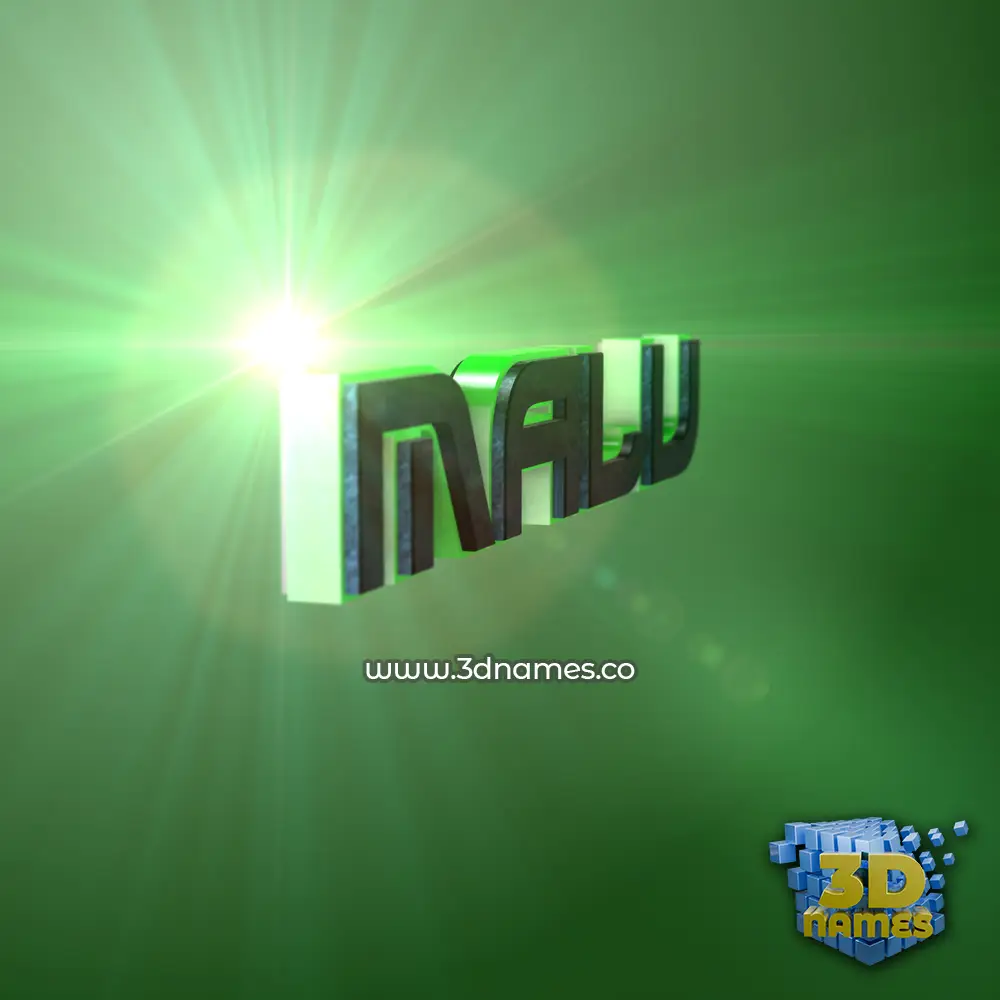 malu in Green Light style - 3D name wallpaper