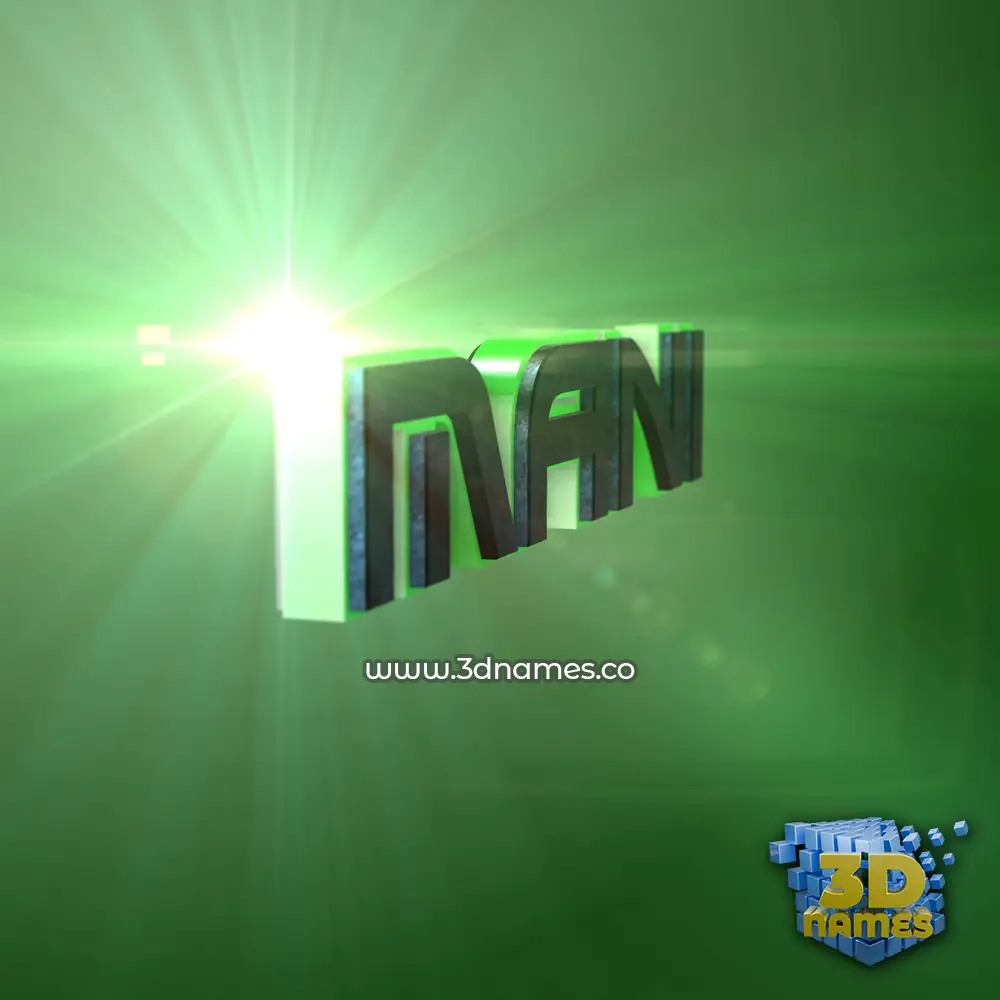 mani in Green Light style - 3D name wallpaper