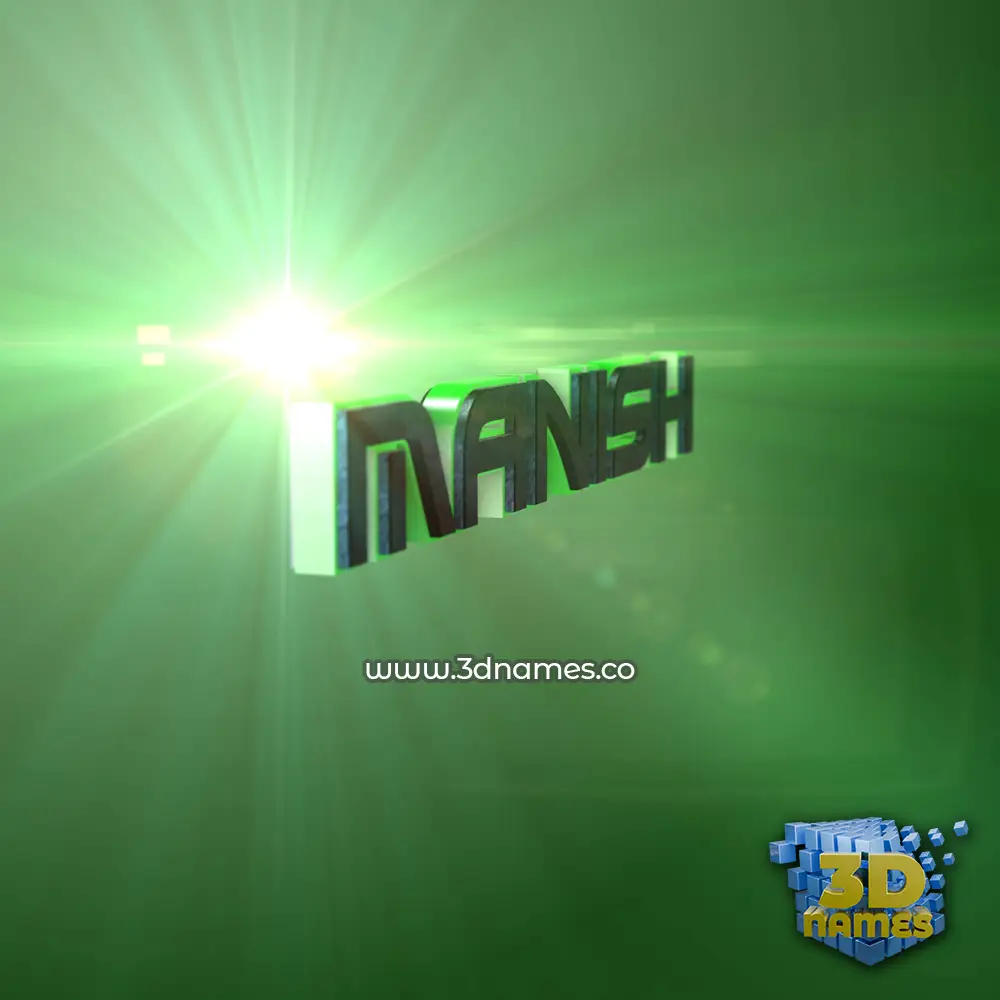 manish in Green Light style - 3D name wallpaper