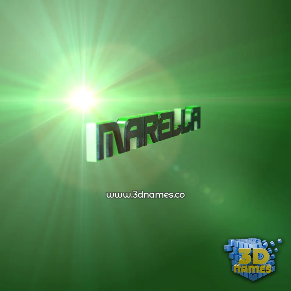 marella in Green Light style - 3D name wallpaper