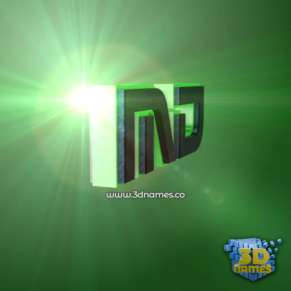 md in Green Light style - 3D name wallpaper