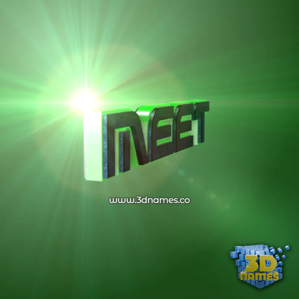 meet in Green Light style - 3D name wallpaper