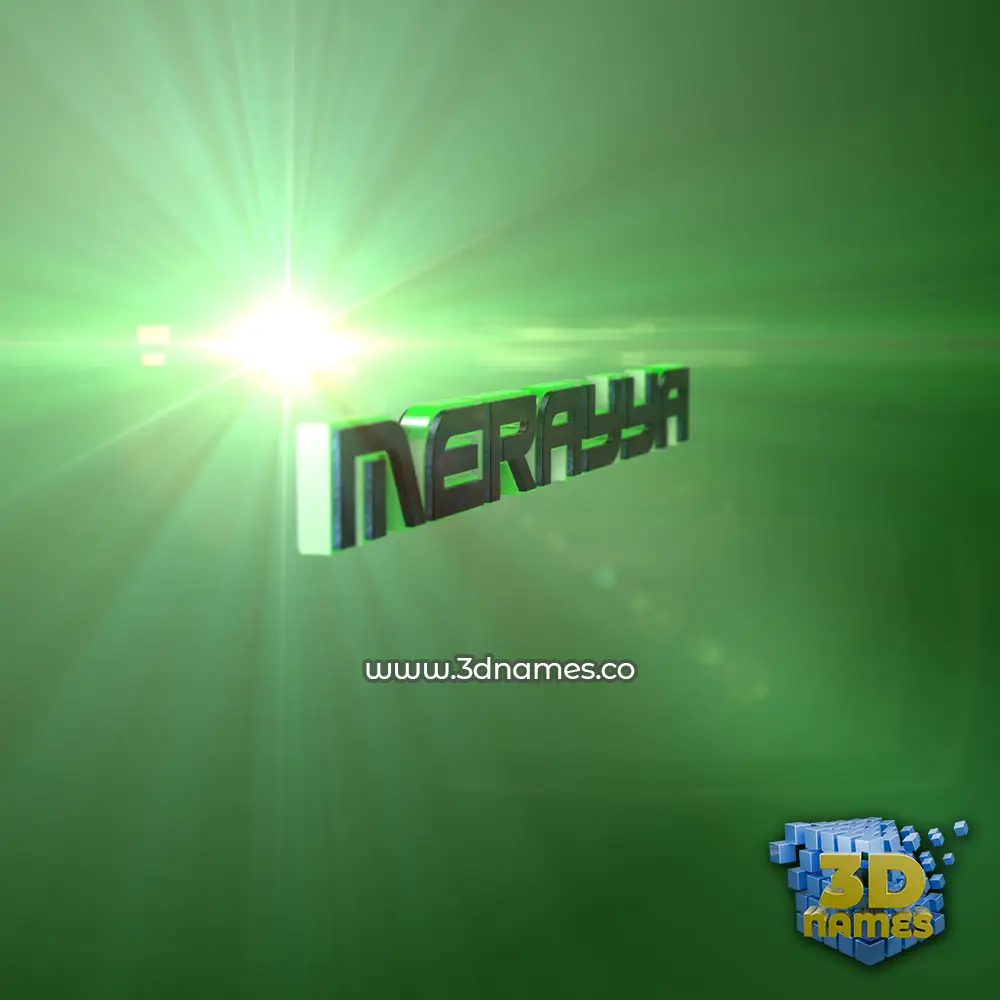 merayya in Green Light style - 3D name wallpaper