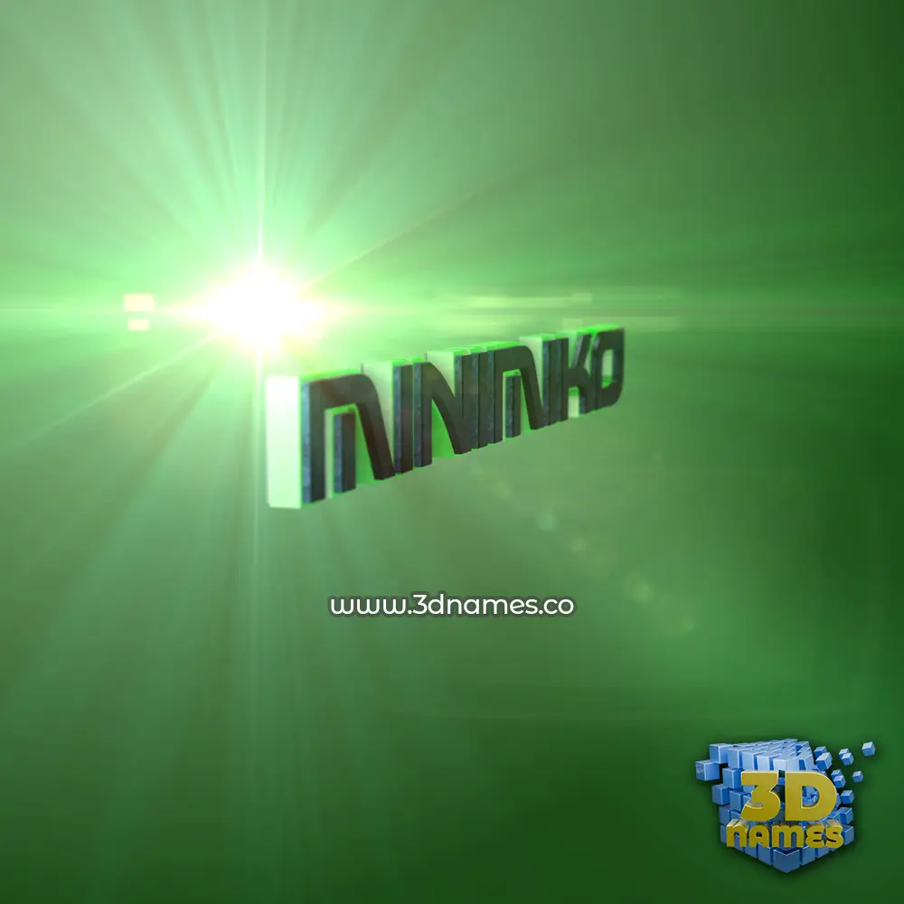 minimiko in Green Light style - 3D name wallpaper