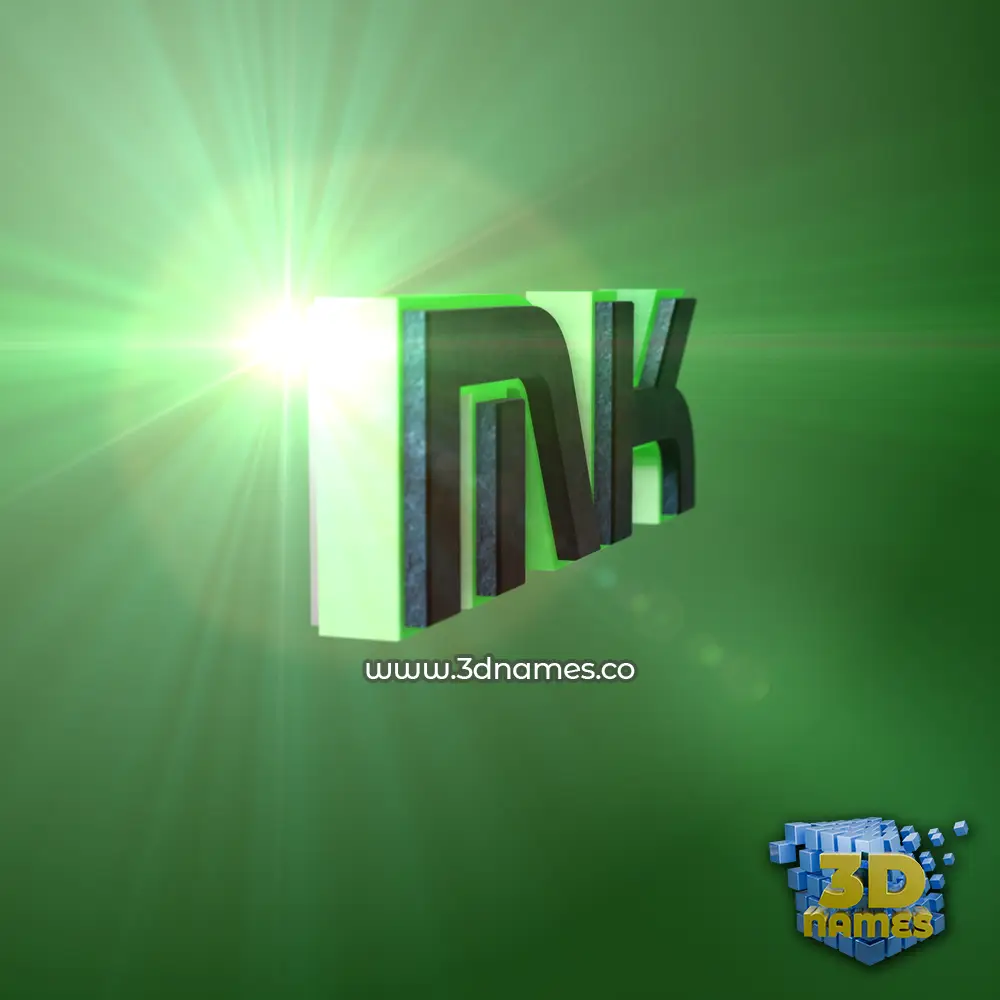 mk in Green Light style - 3D name wallpaper