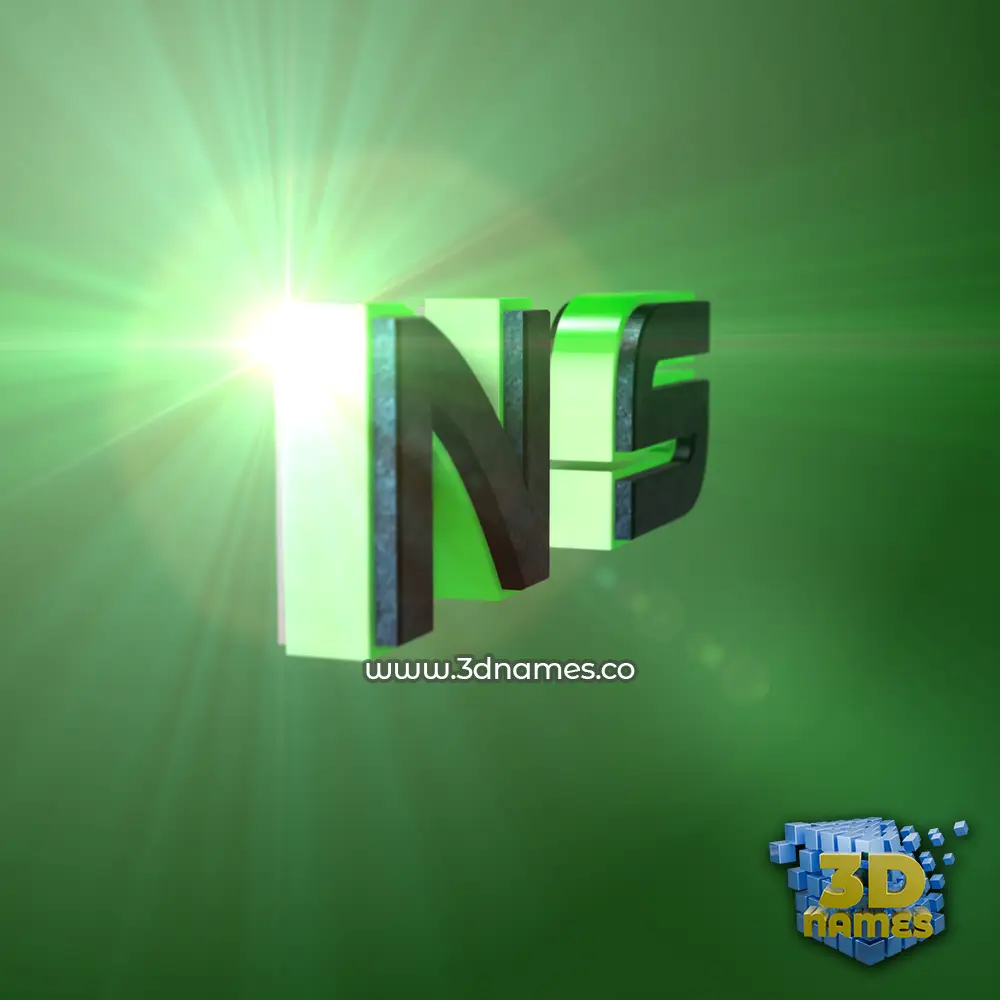 n s in Green Light style - 3D name wallpaper