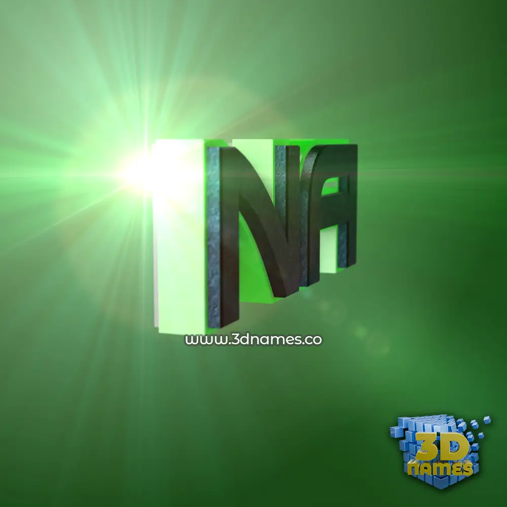 na in Green Light style - 3D name wallpaper