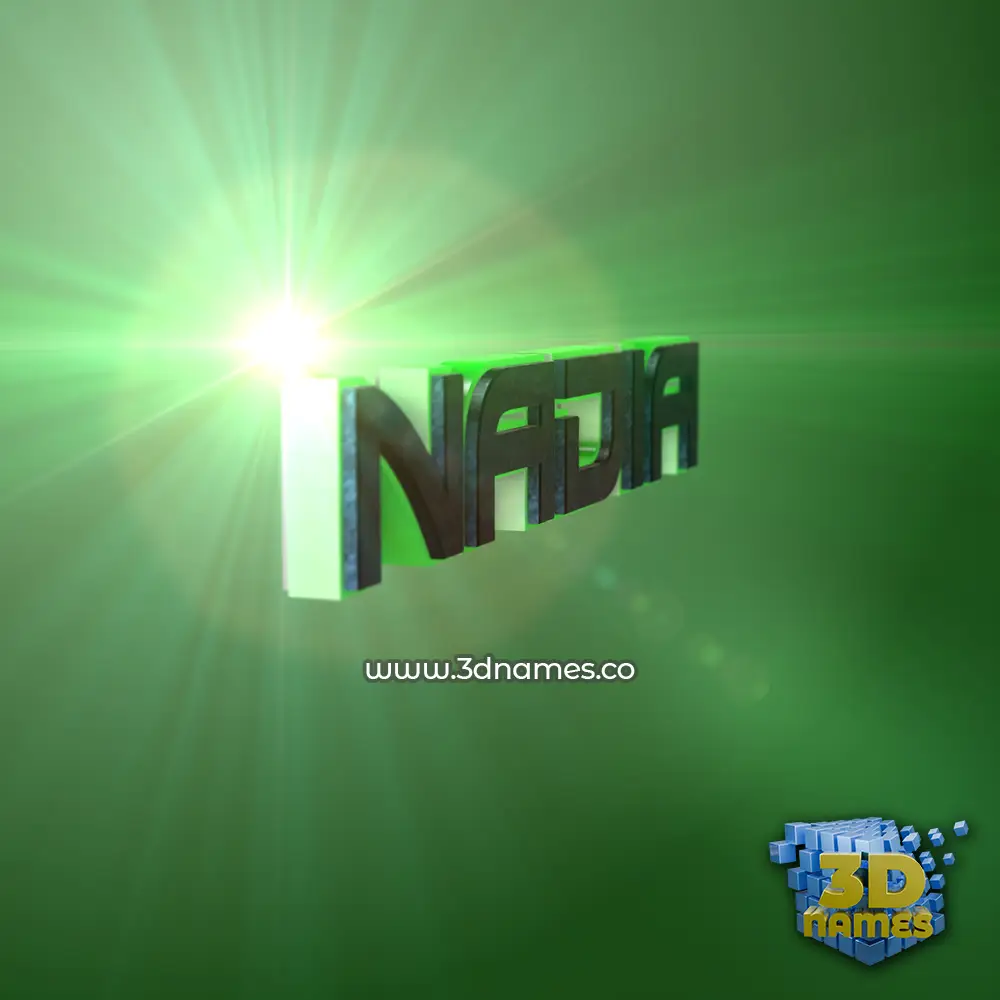 nadia in Green Light style - 3D name wallpaper