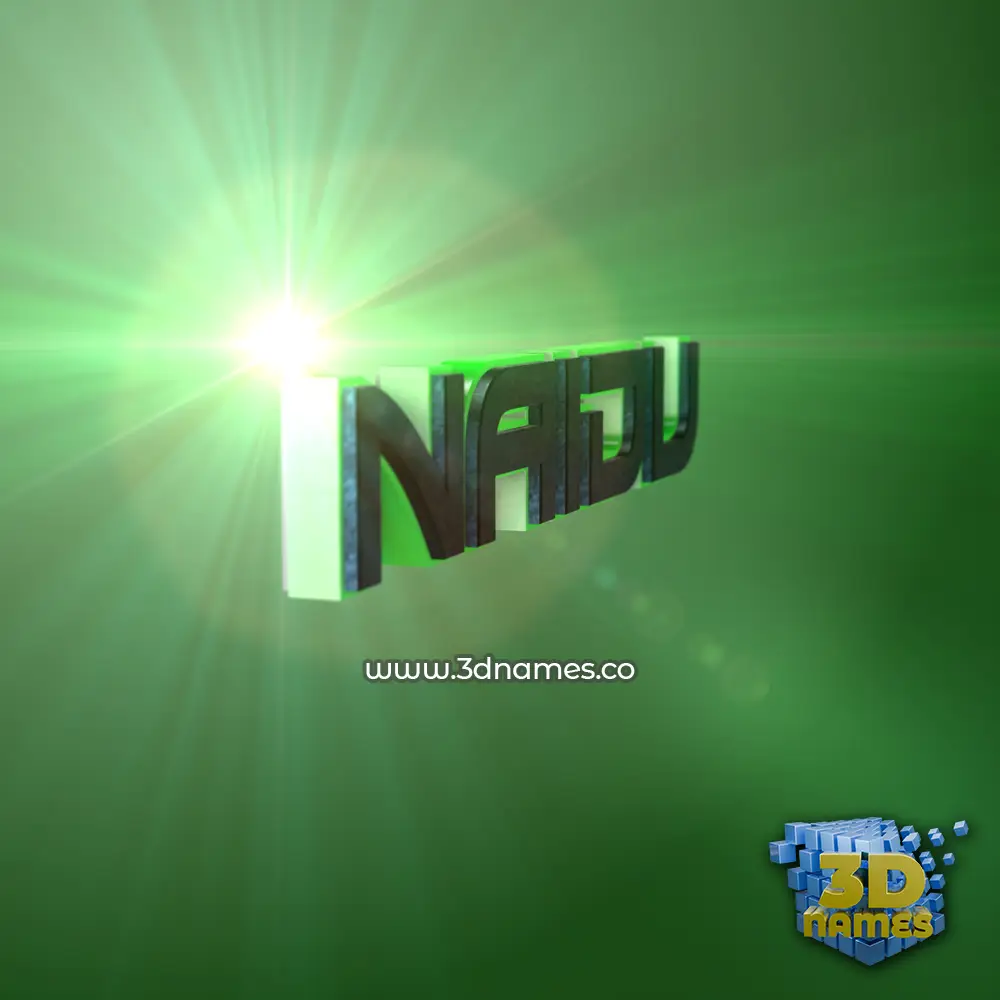 naidu in Green Light style - 3D name wallpaper