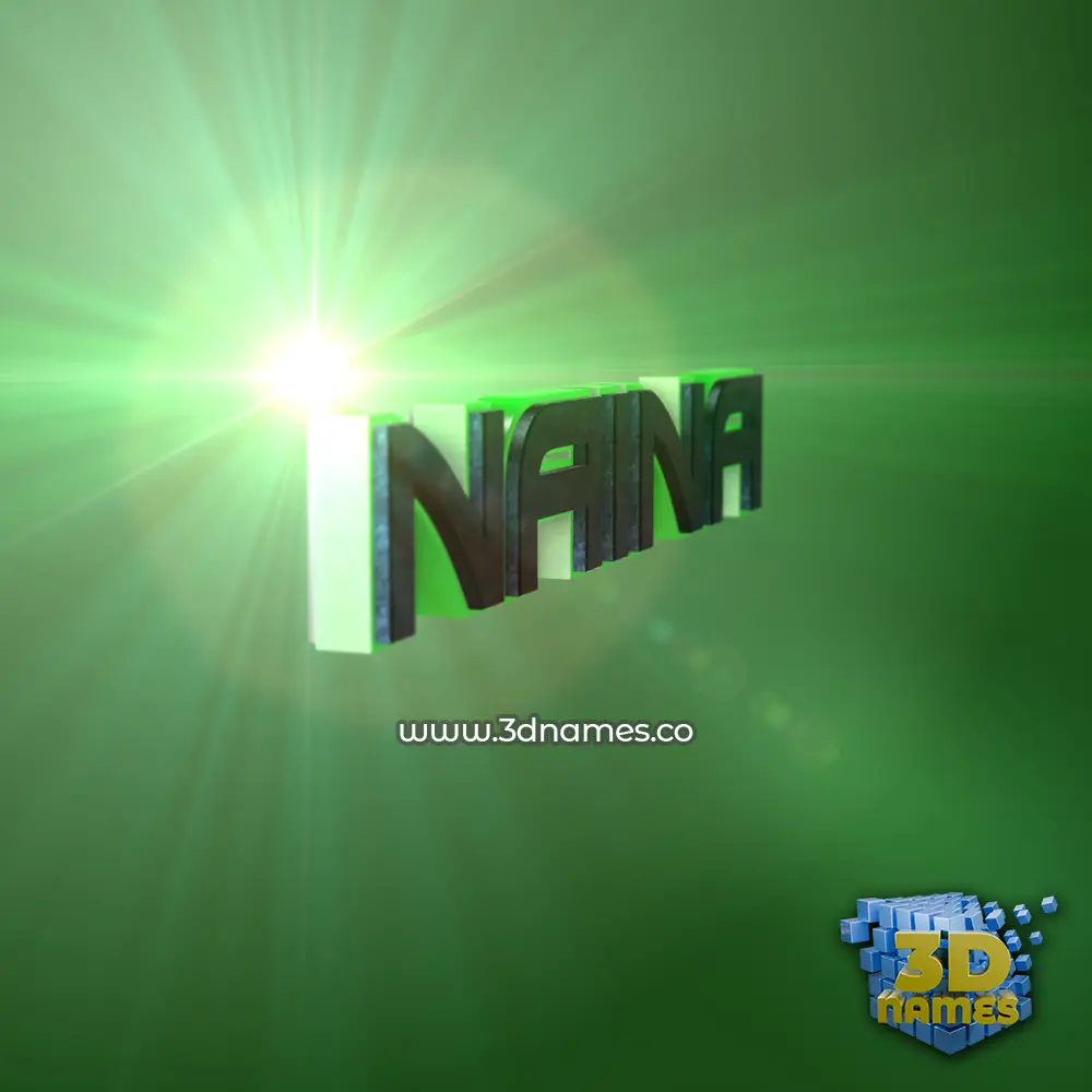 naina in Green Light style - 3D name wallpaper