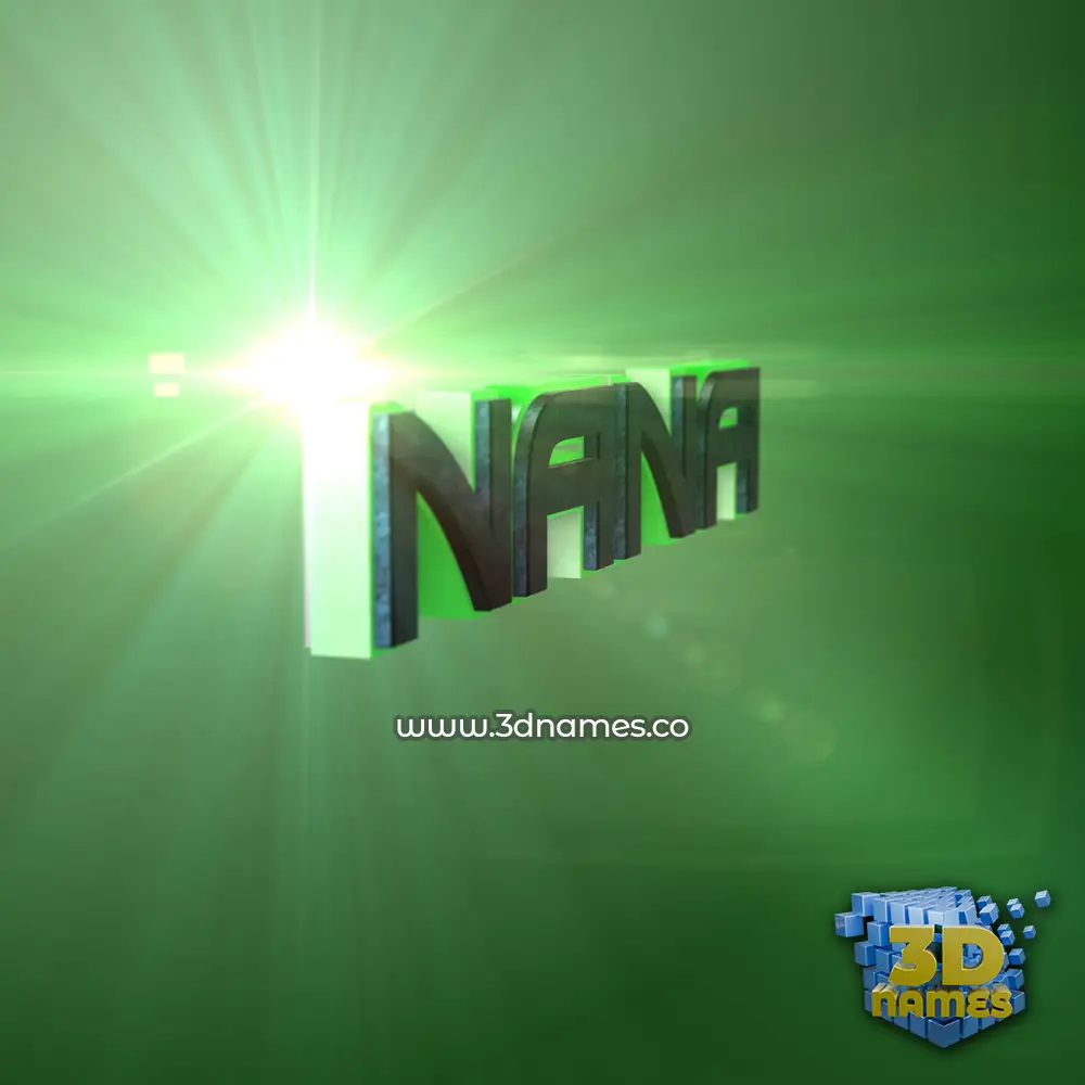 nana in Green Light style - 3D name wallpaper