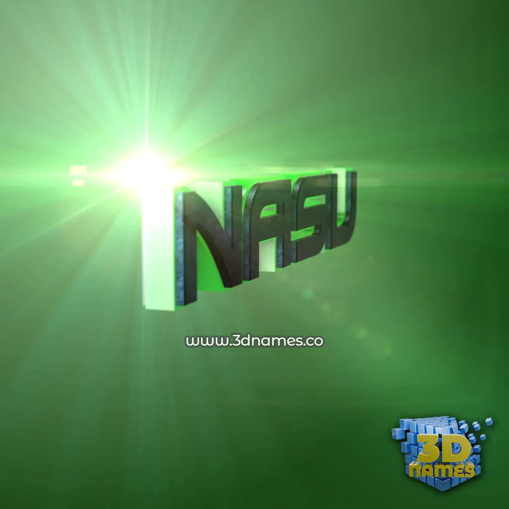 nasu in Green Light style - 3D name wallpaper