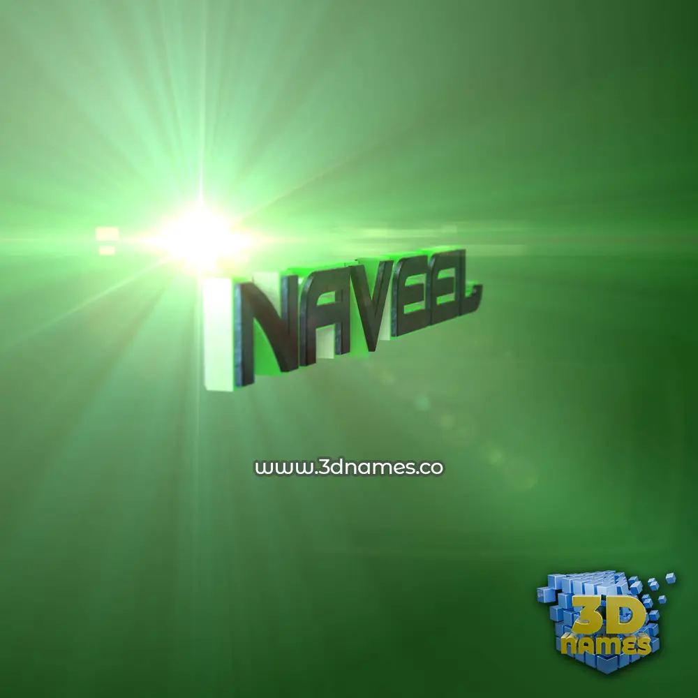 naveel in Green Light style - 3D name wallpaper