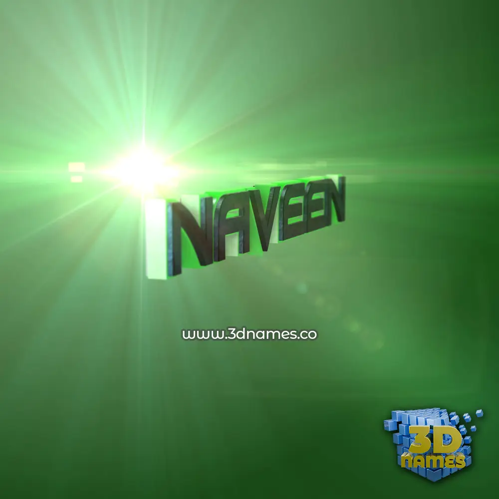 naveen in Green Light style - 3D name wallpaper