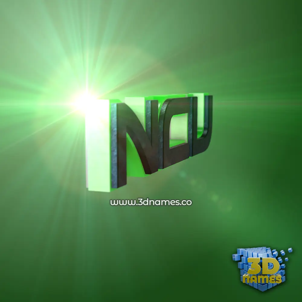 ncu in Green Light style - 3D name wallpaper