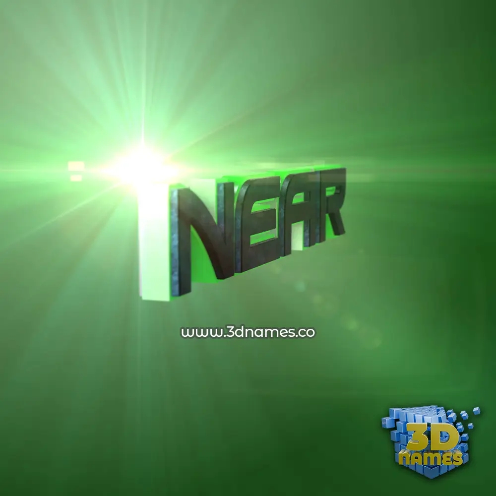 near in Green Light style - 3D name wallpaper
