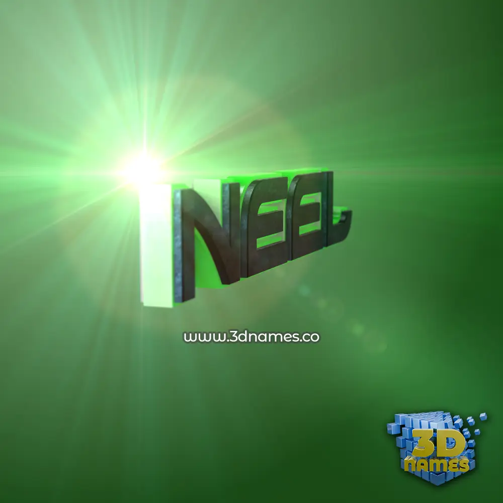 neel in Green Light style - 3D name wallpaper