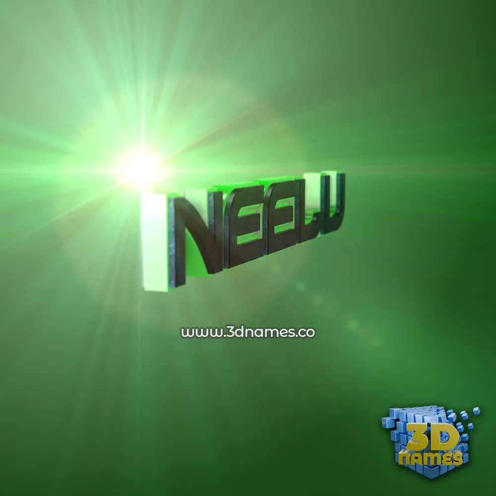 neelu in Green Light style - 3D name wallpaper