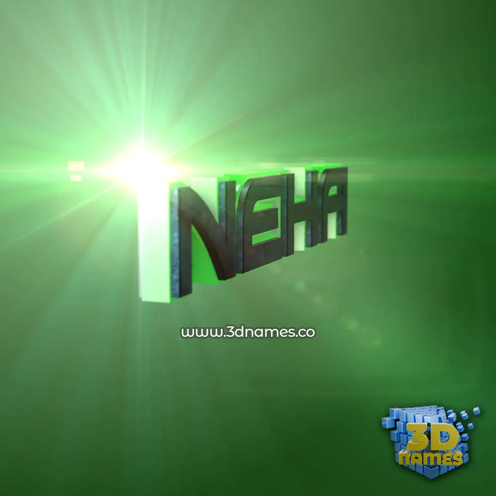 neha in Green Light style - 3D name wallpaper