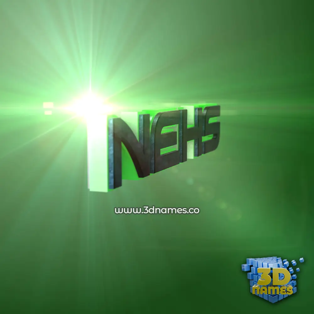 nehs in Green Light style - 3D name wallpaper