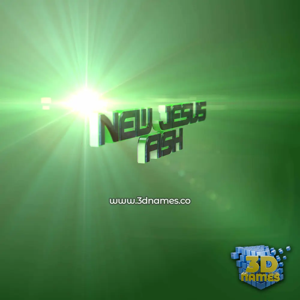 new jesus fish in Green Light style - 3D name wallpaper
