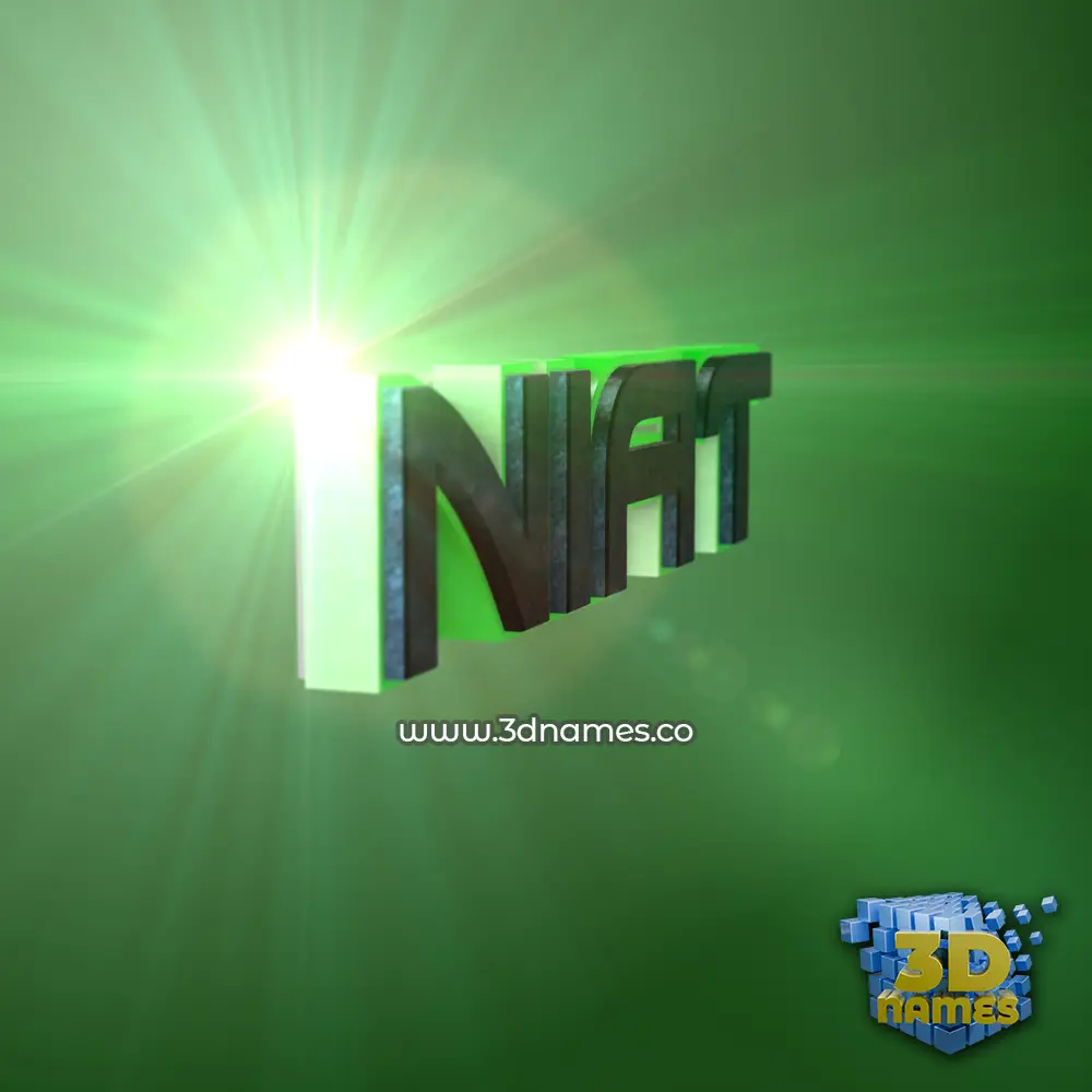 niat in Green Light style - 3D name wallpaper